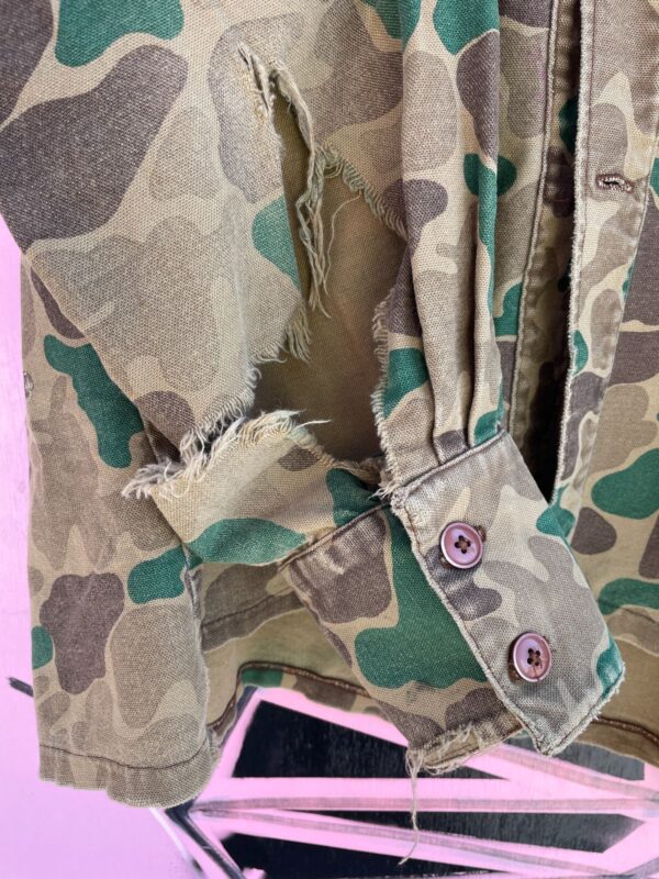 AS-IS DISTRESSED CLOUD CAMO HUNTING LS BD SHIRT