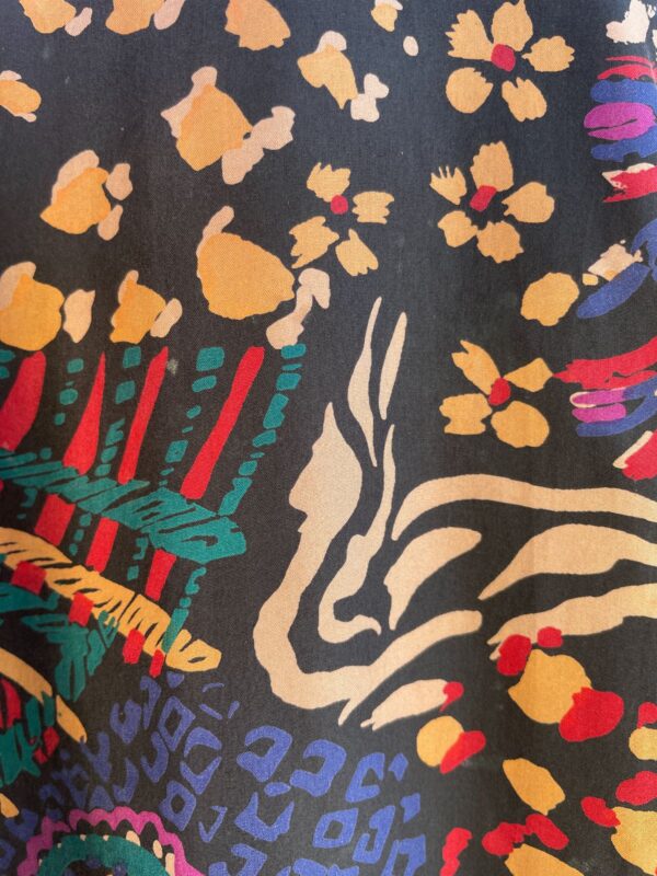 100% SILK MIXED FUNKY PRINT ZIP-UP BOMBER JACKET