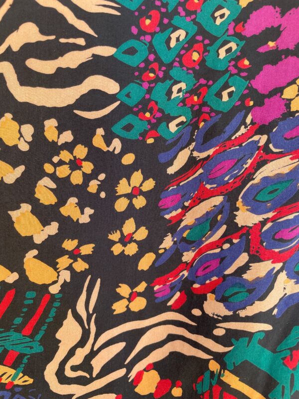 100% SILK MIXED FUNKY PRINT ZIP-UP BOMBER JACKET