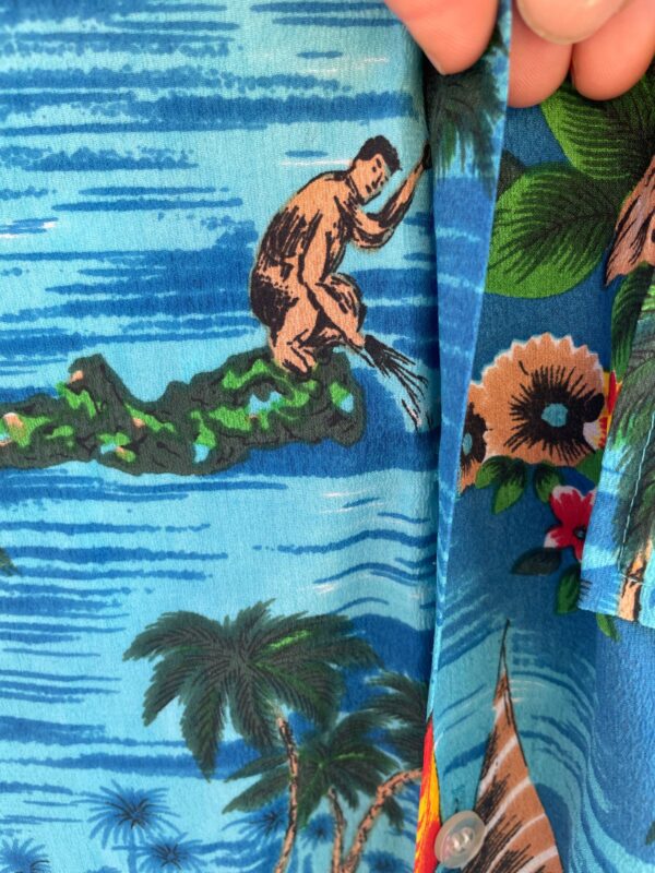 RETRO LIGHTWEIGHT NYLON HAWAIIAN SHIRT BUTTERFLY COLLAR