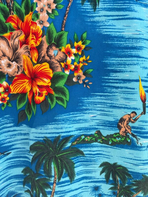 RETRO LIGHTWEIGHT NYLON HAWAIIAN SHIRT BUTTERFLY COLLAR