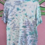 TIE DYE QUIKSILVER FRONT POCKET THICK RIBBED COLLAR T SHIRT