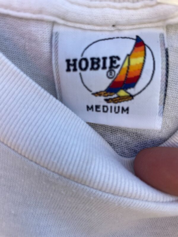 CUTE! 1980S HOBIE SURF 1989 NEON RAINBOW SURFING GRAPHIC BABY TEE