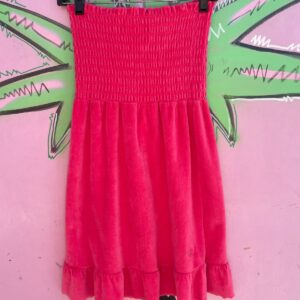 Photo detail:SO CUTE! JEWEL TONE VELOUR JUICY STRAPLESS MINI DRESS