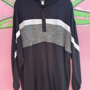 Photo detail:DEADSTOCK 1980S-90S MARLED KNIT PANELED COLOR BLOCK SWEATSHIRT
