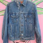 *AS-IS* PERFECTLY WORN & DISTRESSED DENIM TRUCKER JACKET