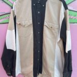 1990S COLOR BLOCK WESTERN LONG SLEEVE BUTTON UP SHIRT