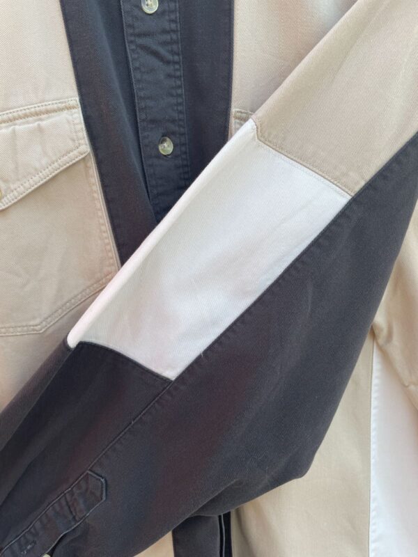 1990S COLOR BLOCK WESTERN LONG SLEEVE BUTTON UP SHIRT