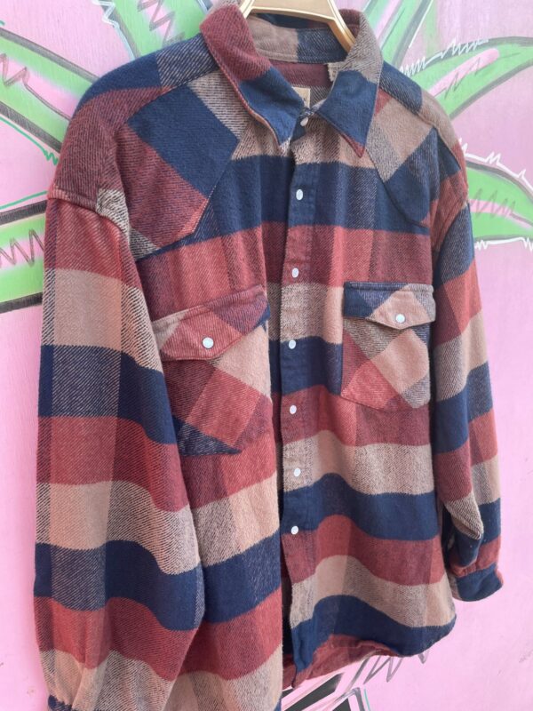 SUPER SOFT! PLAID FLANNEL PEARL SNAP LONG SLEEVE BUTTON UP SHIRT