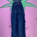 *AS-IS* CLASSIC DARK DENIM CARPENTER OVERALLS CONTRAST STITCH