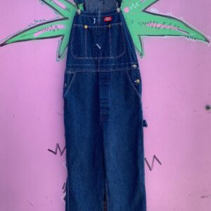 Photo detail:*AS-IS* CLASSIC DARK DENIM CARPENTER OVERALLS CONTRAST STITCH