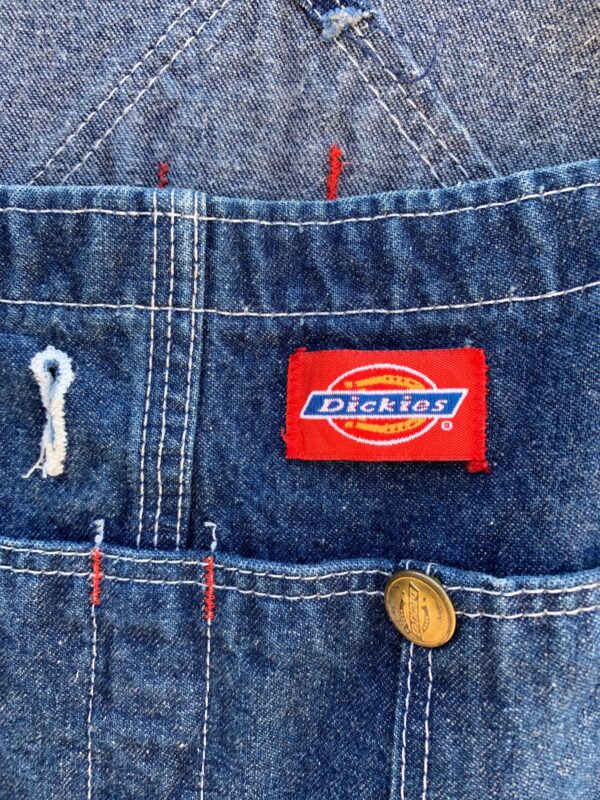 *AS-IS* CLASSIC DARK DENIM CARPENTER OVERALLS CONTRAST STITCH