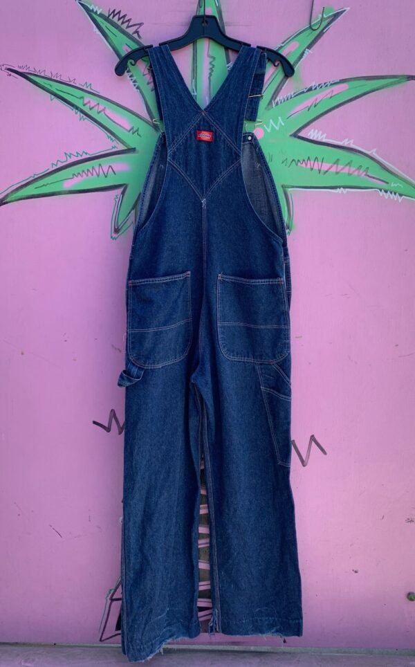 *AS-IS* CLASSIC DARK DENIM CARPENTER OVERALLS CONTRAST STITCH