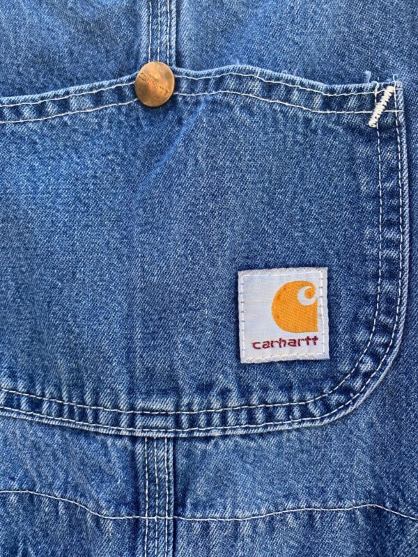 *AS-IS* COOL! DOUBLE KNEE DENIM OVERALLS RAW SHORTENED HEM