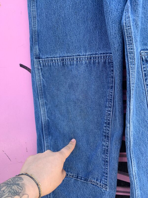*AS-IS* COOL! DOUBLE KNEE DENIM OVERALLS RAW SHORTENED HEM