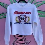 SNAP ON NASCAR CREST CUT OFF CROP CREWNECK SWEATSHIRT