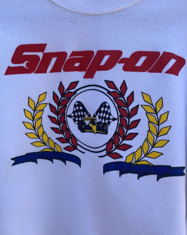 SNAP ON NASCAR CREST CUT OFF CROP CREWNECK SWEATSHIRT