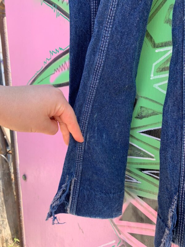 *AS-IS* CLASSIC DARK DENIM CARPENTER OVERALLS CONTRAST STITCH