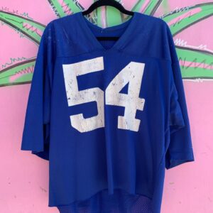 Photo detail:*AS-IS* PERFECTLY DISTRESSED #54 MESH CUT CROPPED FOOTBALL PRACTICE JERSEY