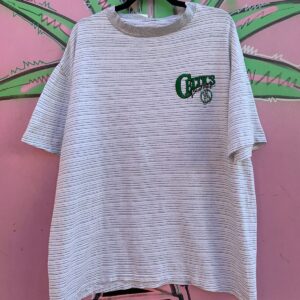 Photo detail:CELTICS BASKETBALL EMBROIDERED LOGO HEATHERED STRIPE T-SHIRT
