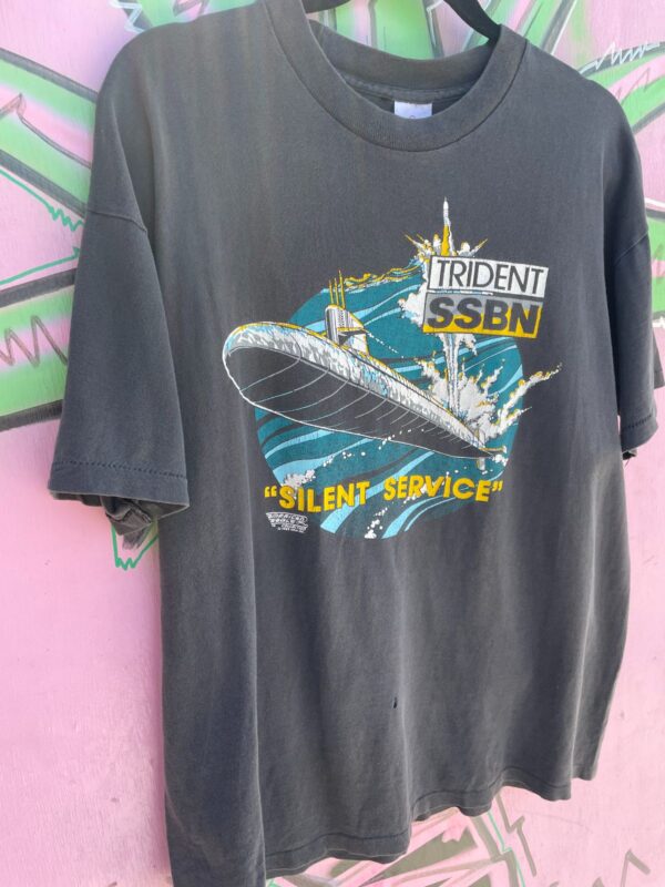 TRIDENT SSBN SILENT SERVICE SUB 1989 GRAPHIC T SHIRT