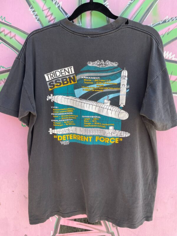 TRIDENT SSBN SILENT SERVICE SUB 1989 GRAPHIC T SHIRT