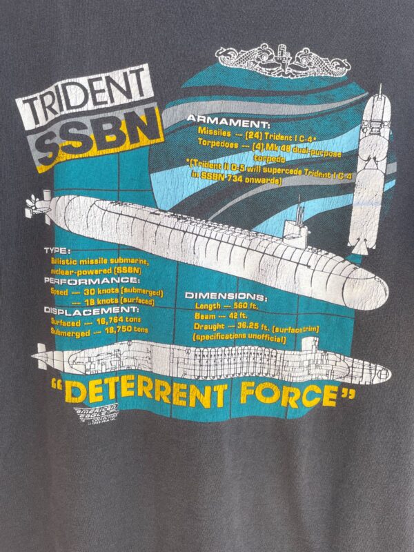 TRIDENT SSBN SILENT SERVICE SUB 1989 GRAPHIC T SHIRT