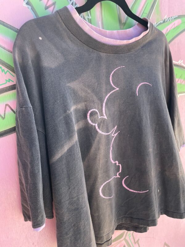 *AS-IS* MICKEY MOUSE SILHOUETTE DOUBLE LAYER GRAPHIC T SHIRT