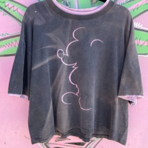 Photo detail:*AS-IS* MICKEY MOUSE SILHOUETTE DOUBLE LAYER GRAPHIC T SHIRT