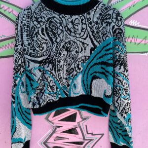 Photo detail:1980S-90S CROPPED! KNIT SWEATER ABSTRACT DESIGN