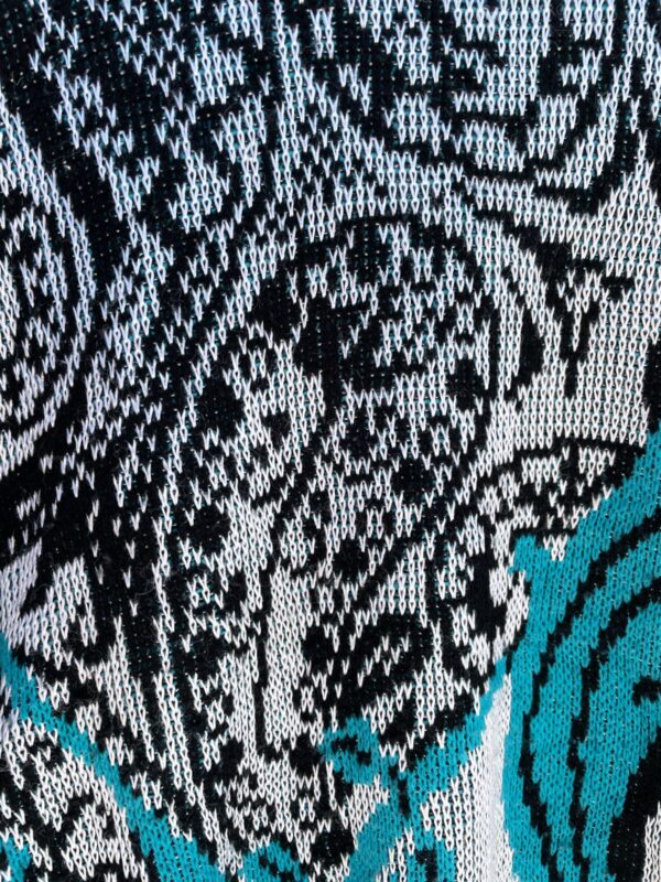 1980S-90S CROPPED! KNIT SWEATER ABSTRACT DESIGN