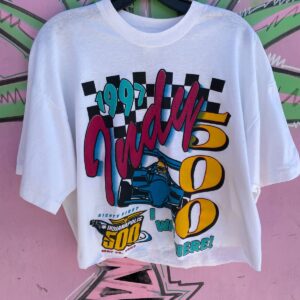 Photo detail:AS-IS 1997 INDY 500 1997 I WAS THERE! GRAPHIC CUT OFF CROPPED TEE