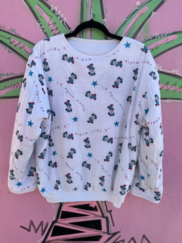 CUTE! 1980S REVERSIBLE MICKEY MOUSE PUFFY SWEATSHIRT - LE PETIT MARIN GRAPHIC