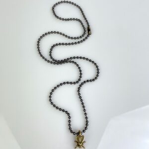 Photo detail:BRASS FLY REPLICA CHARM NECKLACE GUNMETAL BALL CHAIN