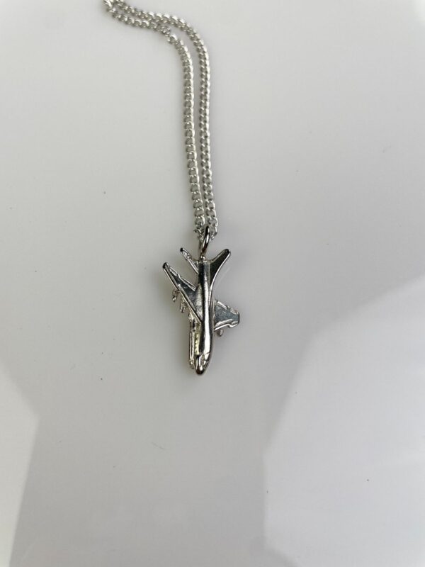 JETSETTER SILVER PLATED AIRPLANE CHARM NECKLACE