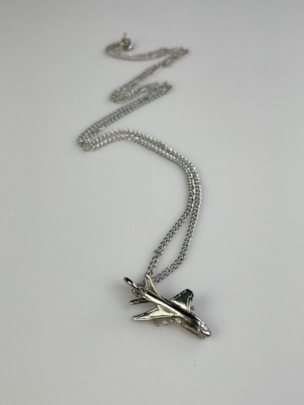 JETSETTER SILVER PLATED AIRPLANE CHARM NECKLACE