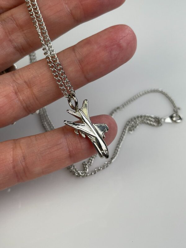 JETSETTER SILVER PLATED AIRPLANE CHARM NECKLACE