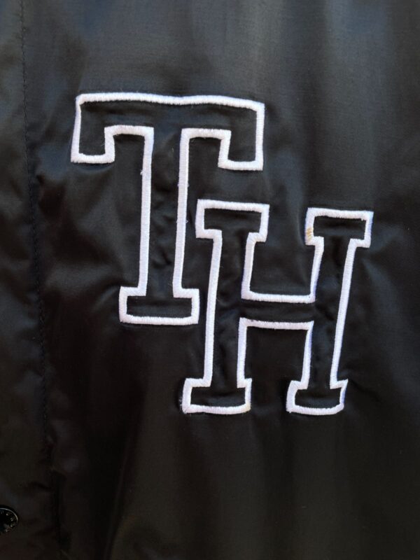 AS-IS NICE! THE HUNDREDS BRANDED SATIN BOMBER JACKET, EMBROIDERED FRONT, LARGE BACK PRINT