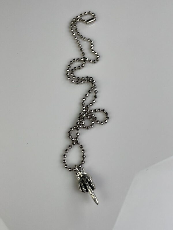 ZOMBIE FINGER SOLID BRASS REPLICA MIDDLE FINGER PENDANT NECKLACE