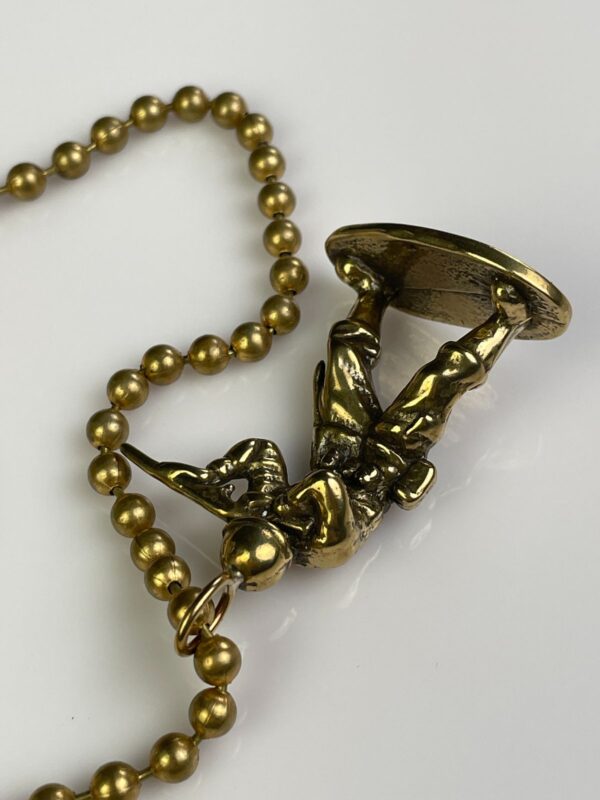 SOLID BRASS CASTED ARMY MAN TOY REPLICA PENDANT NECKLACE, HEAVY BALL CHAIN