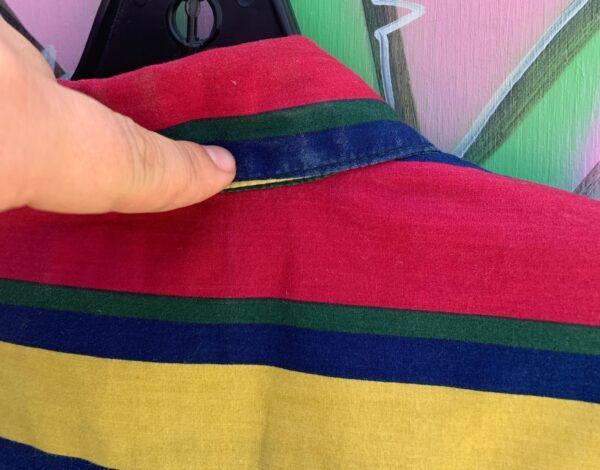 3 PIECE SET - 1990S VERTICAL STRIPED COLOR BLOCK SHORT SLEEVE BUTTON DOWN SHIRT & SHORTS + BELT