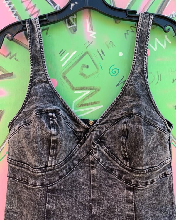 CUTE! ACID WASH BODYCON DENIM DRESS ZIP BACK