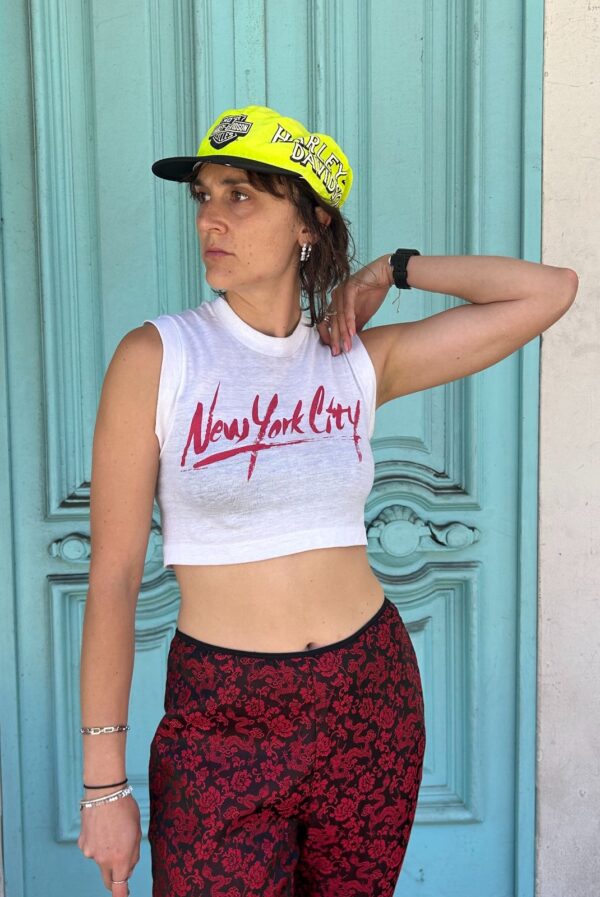 *AS-IS* 1980S CROPPED NEW YORK CITY GRAPHIC RINGER TEE