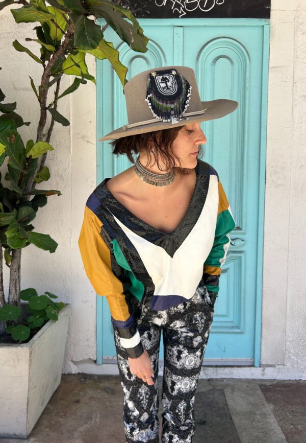 COWBOY HAT W/ FUNKY METAL EMBELISHMENTS
