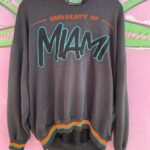 THRASHED MIAMI HURRICANES STARTER SWEATSHIRT