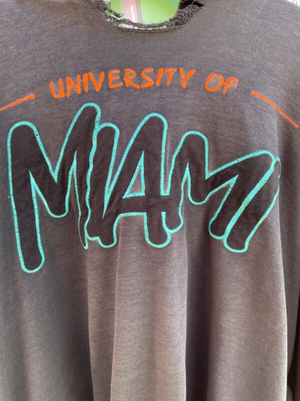 THRASHED MIAMI HURRICANES STARTER SWEATSHIRT