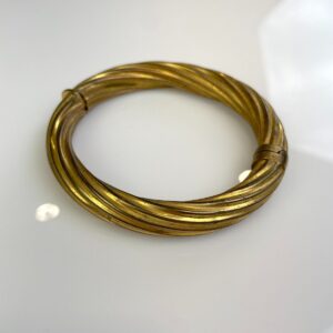 Photo detail:COOL! TUBULAR ETCHED BRASS  BANGLE BRACELET CAPPED ENDS