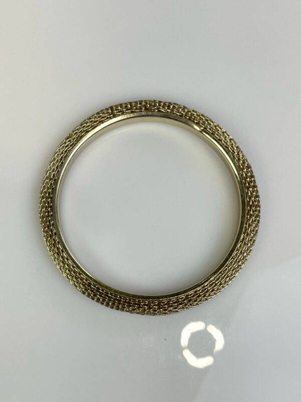 GOLD PLATED METAL MESH BANGLE BRACELET