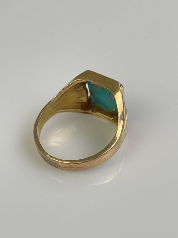 RETRO 1970S 9K GOLD FILLED TURQUOISE RING