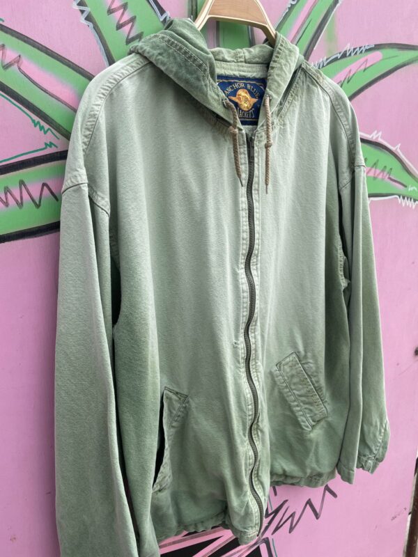 COOL! PERFECTLY SUN FADED HOODED ZIP-UP CANVAS JACKET - MADE IN HONG KONG